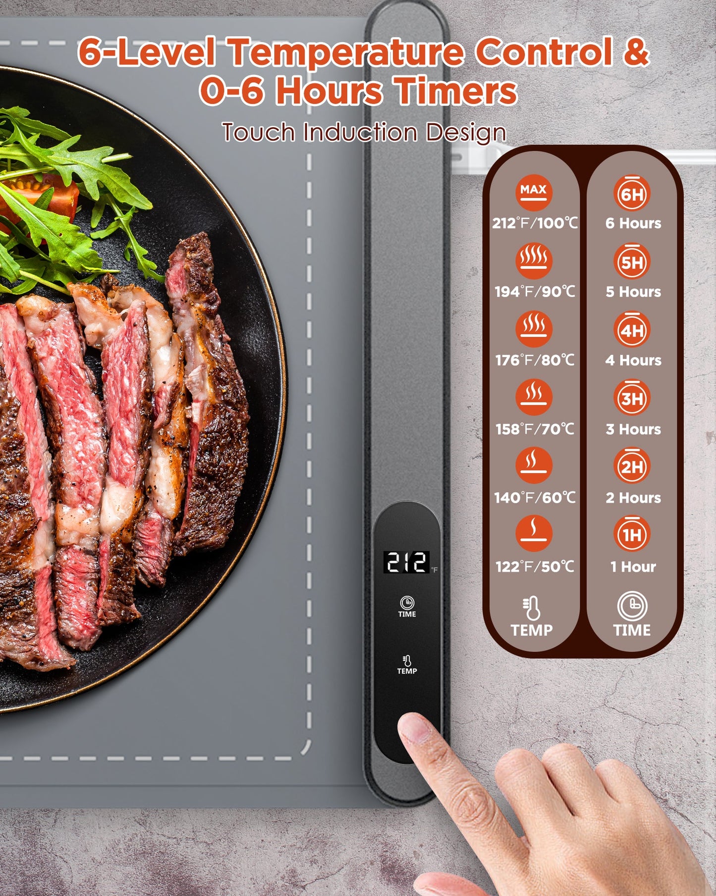 PrepSeeker Warming Mat Graphene Fast Full Surface Electric Warming Tray