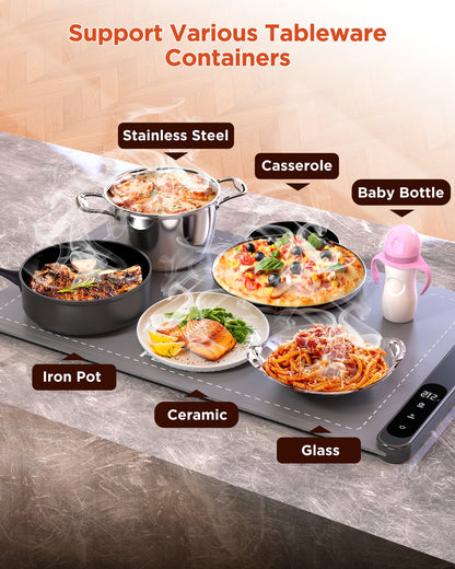 PrepSeeker Warming Mat Graphene Fast Full Surface Electric Warming Tray